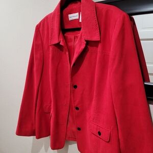 Alfred Dunner Red Button-Front Jacket Blazer  Women’s Size 20 EUC